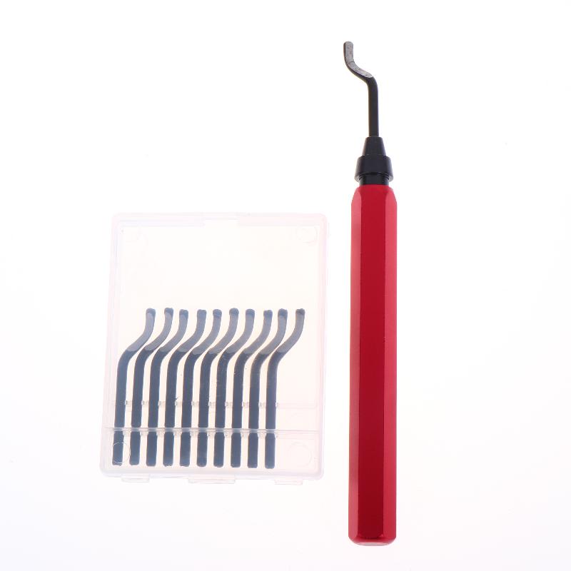 RB1000 Blades Rotary Deburring Tool Set Handy Handle For Metal Plastic Pipe Smooth Edge Finishing Tasks красный
