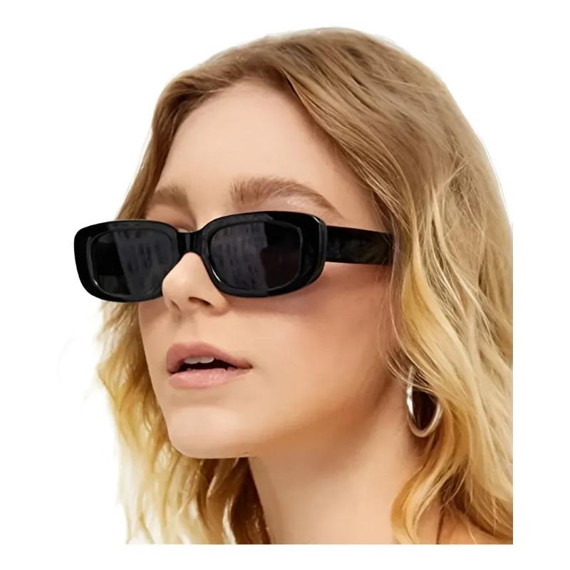 2PCS Men's Retro Rectangle Glasses Frame Sun Glasses Stylish Retro Sun Glasses UV400 Shades Eyewear Ladies Goggles