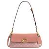 Jet 11 Logo Coated Canvas And Calfskin Shoulder Bag Women Shoulder Bag Pink CBA83-B4YU2