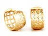 Gold earrings 375 small openwork hoops original hoop pattern for a gift 9k