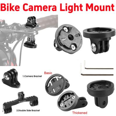 Bicycle Sport Camera Mount Holder Base Aluminum Alloy Bike Front Light Bracket Speedometer Adapter For Garmin Gopro Accessories