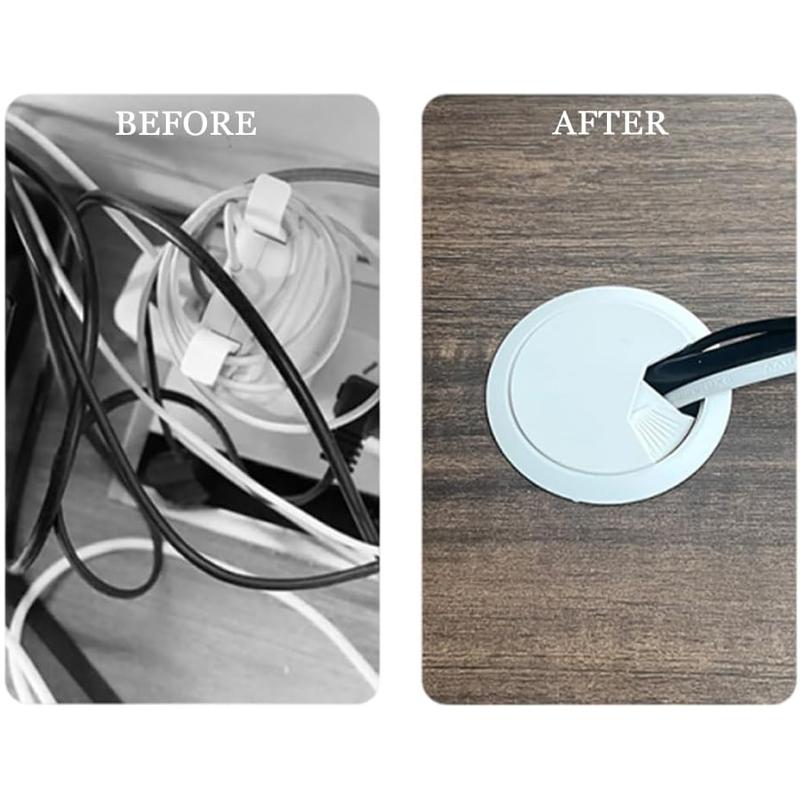 2/4Pcs Desk Cable Wire Grommet 60/80mm Desk Grommet Round Desk Cable Hole Cover Plastic Cable Wire Grommet Table Wire Organizer