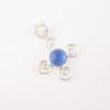Dark Blue Cat's Eye Gemstone 925 Solid Silver Jewelry Handcrafted Round Pendant PP-41-49