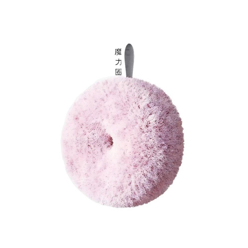

New Antibacterial Bathroom Cleaning Ball Round Reusable Countertop Cleaning Brush Scrubber for Washbasin Toilet Sink розовый