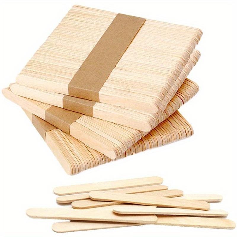 200pcs of natural wood craft sticks, suitable for ice cream popsicles, waxing, and tongue depressors - smooth light-colored wood
