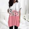 Women's Hoodies Casual Short Sleeve Shirts Fashion Print Tunic Tops With Pockets