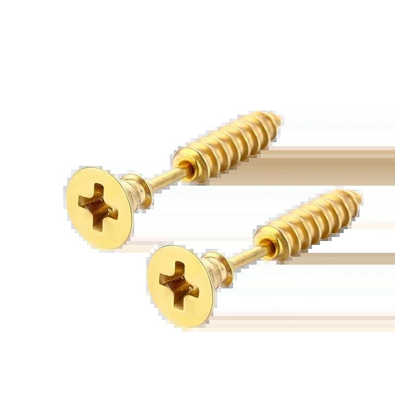 2Pcs Women Men Earrings Stainless Steel Piercing Nail Screw Stud Earrings Punk Rock Helix Ear Piercings Spiral Jewelry