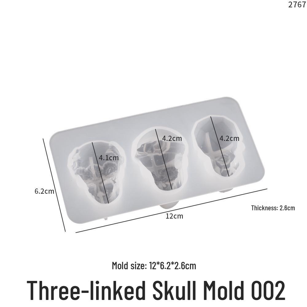 Poppy Skull Crystal Resin Keychain & Vent Clip Silicone Mold for DIY Candle or Incense