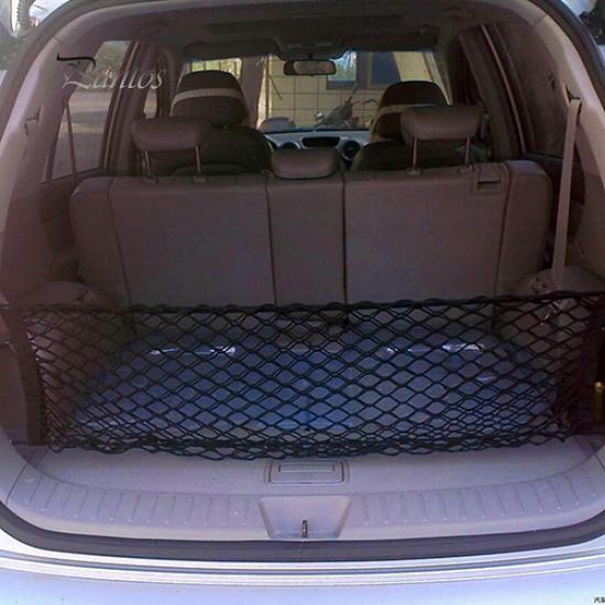 Rete elastica portaoggetti posteriore per bagagliaio auto con 4 ganci