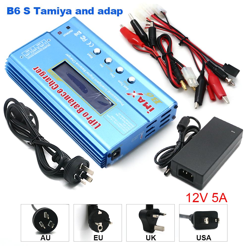 IMAX B6 80W Lipo Charger T/Tamiya/XT60 Plug For NiMh Li-ion Ni-Cd Lipo Battery Balance Discharger+12V 5A Adapter For Rc Charger