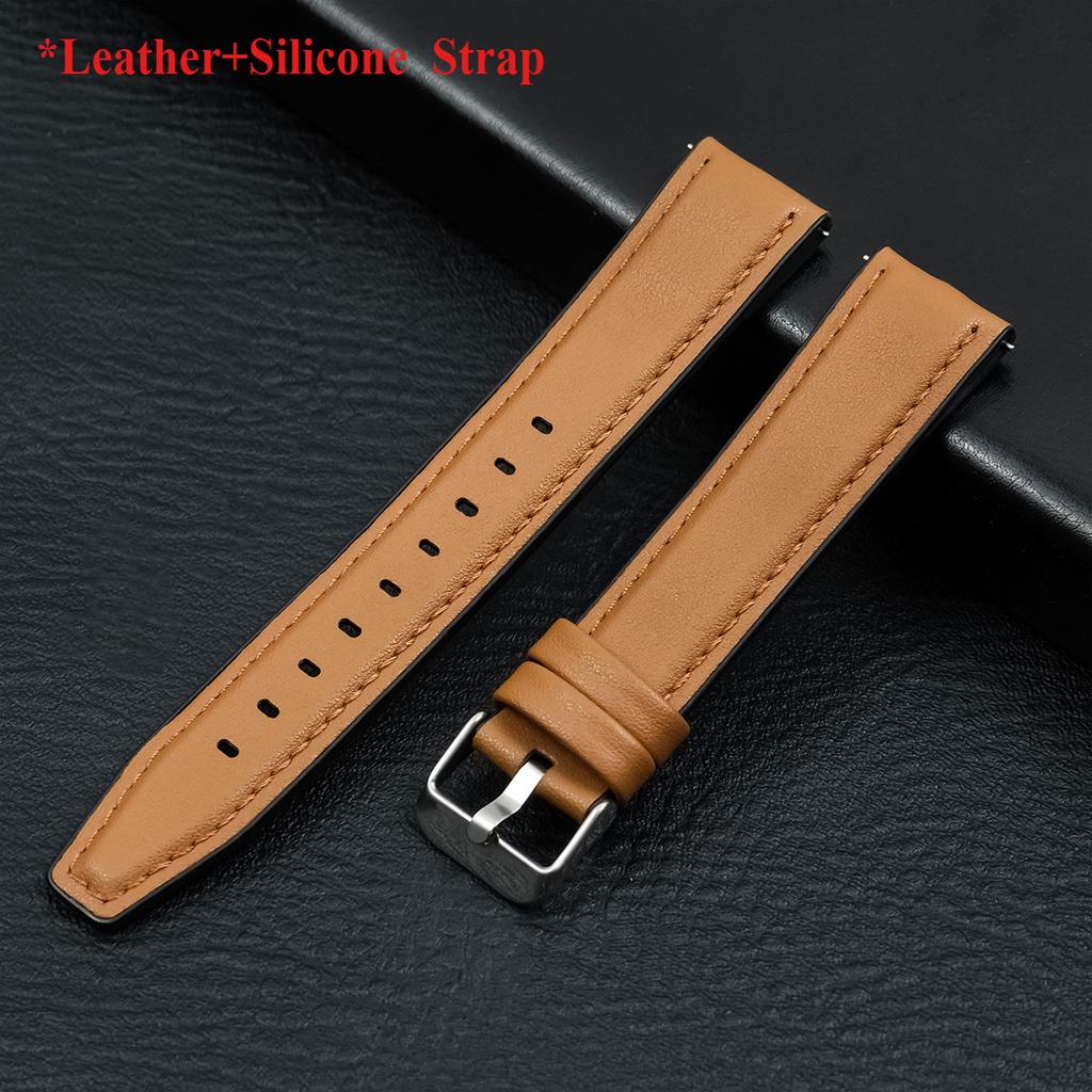 20mm 22mm Leather Strap for Samsung Galaxy Watch 7 6 5 4 40 44mm Gear Band Vintage Bracelet for Xiaomi Redmi Watch 5 Lite/Active