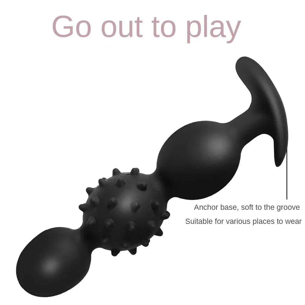Grosses Perles Anales en Silicone Plug Anal Balle Intégrée Massage de la Prostate Masturbation Jouets Sexuels pour Femmes Hommes Gays Couples Jeux Adultes