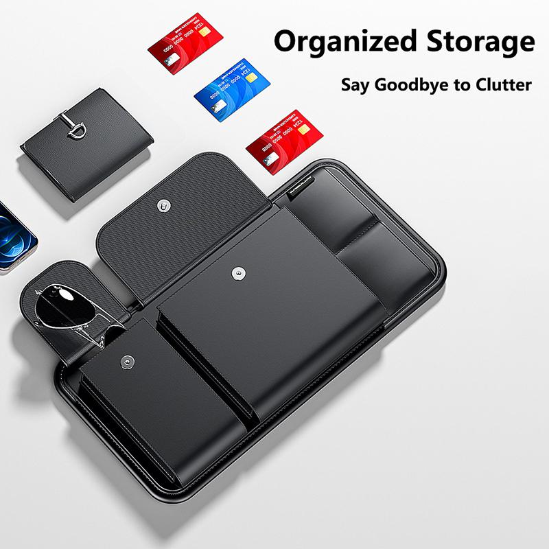 Multifunctional Car Sunshade Organizer Universal Vehicle Eyeglass Holder Driving License Pouch - Automotive Accessory