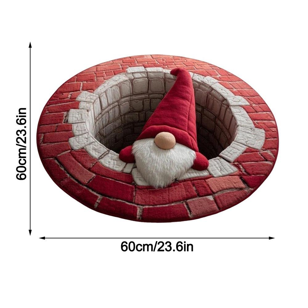 Crystal Velvet Christmas Round Carpet Red 3D Special-shaped Christmas Tree Base Mat Atmosphere Decoration Anti-Slip