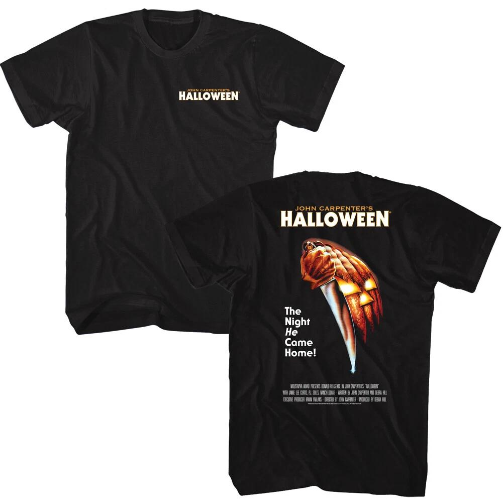 Halloween Horror Movie by John Carpenter Men s T Shirt Film Poster Pumpkin Knife XXXL