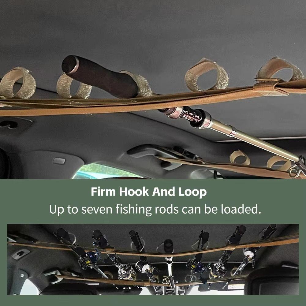 2Pcs 7 Rod Capacity Vehicle Fishing Pole Roof Rack Snap Buckle Car Fishing Pole Carrier  SUV