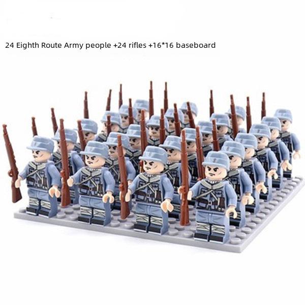 Eighth Route Army Minifigure Set: 24 Educational Assembly Building Blocks