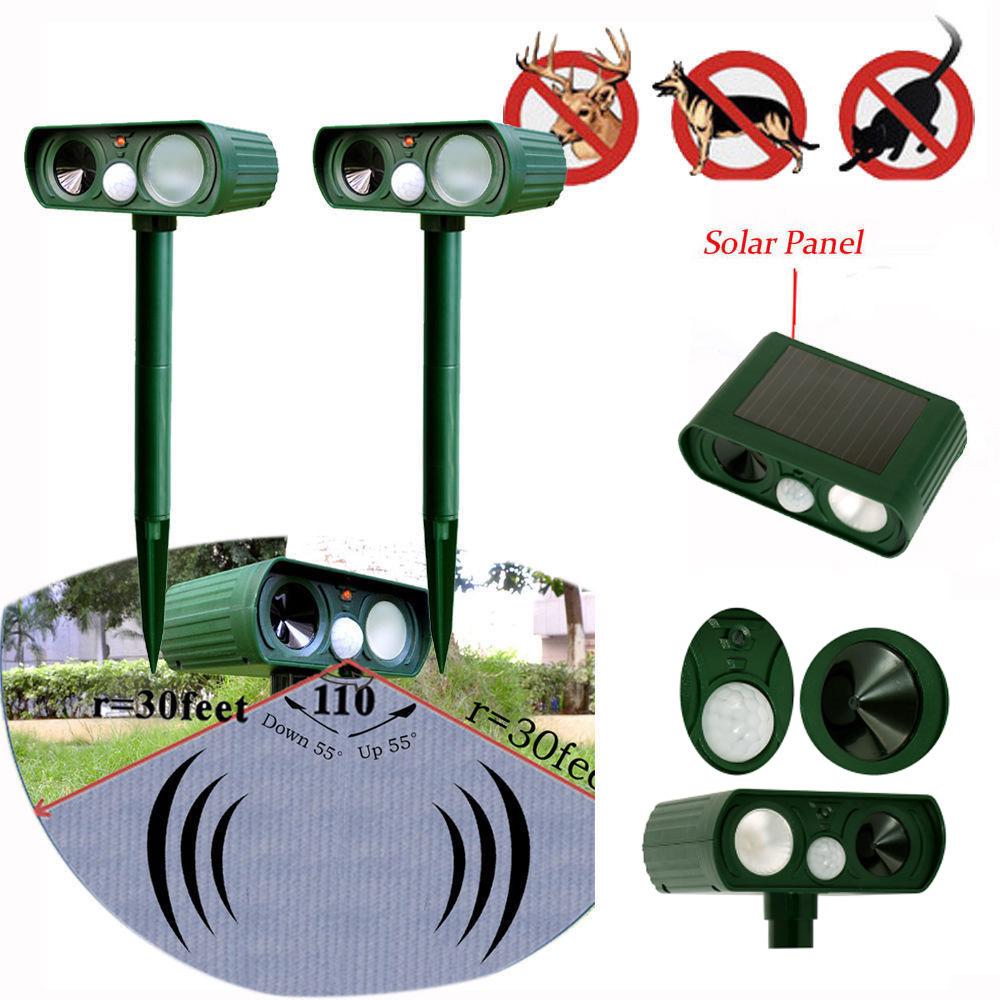 Solar-Powered LED Ultrasonic Animal Repeller with Infrared Induction