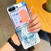 Blues Fish Whale Ocean Phone Case For Samsung Galaxy Z FlIP 7 FE 6 5 Plating PC+PU Leather Hybrid Folding Cover For Samsung Z Flip7 Flip6 Flip5