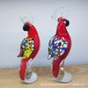 Hand Blown Glass Parrot Figurines Hand Made Crystal Animal Sculpture Modern Ornament Fengshui Table Centerpiece Home Decor Gift