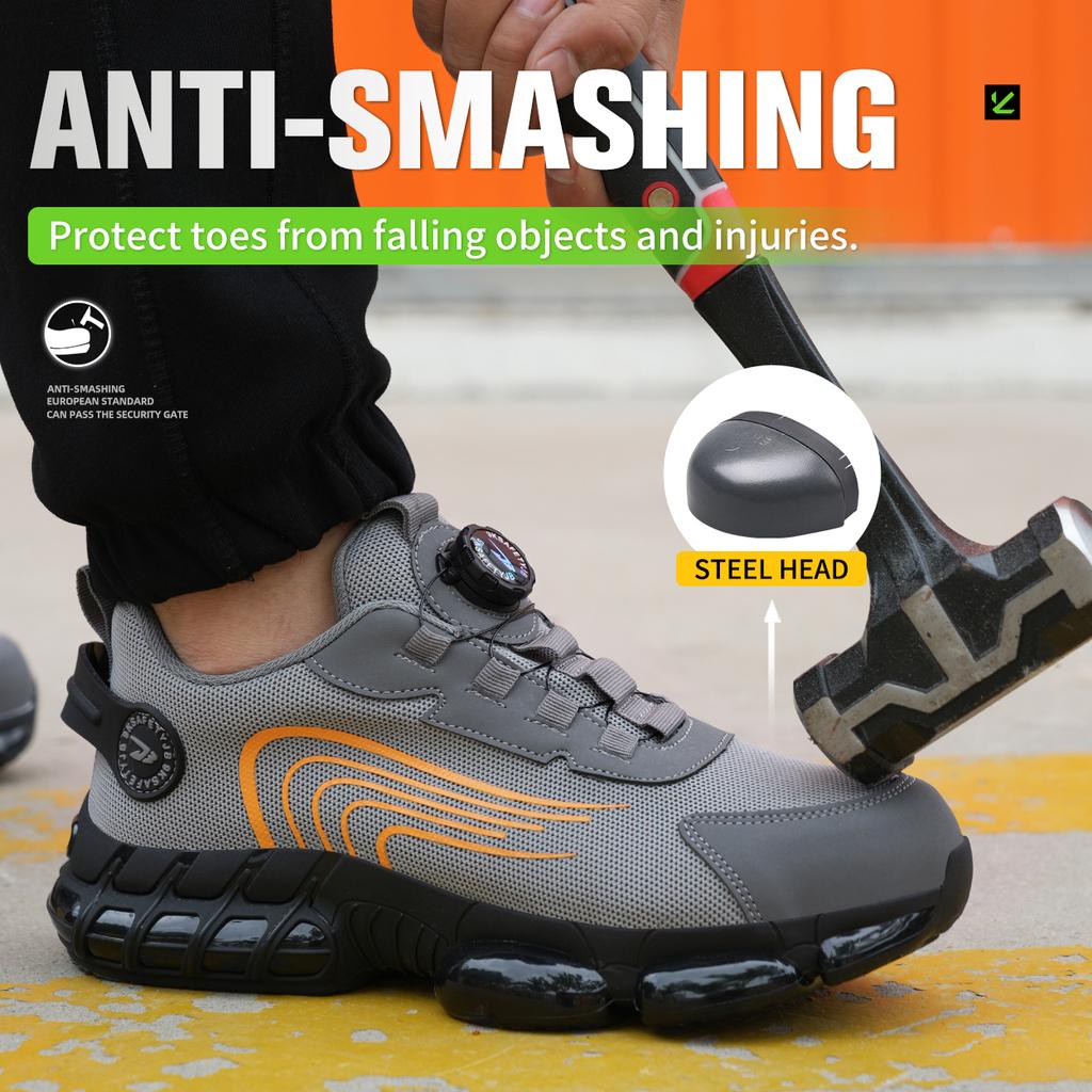 Fashion New Non-slip Safety Boots Man Work Sneakers Indestructible Work Shoes Steel Toe Protective Boots Work Safety Shoes for Men Women