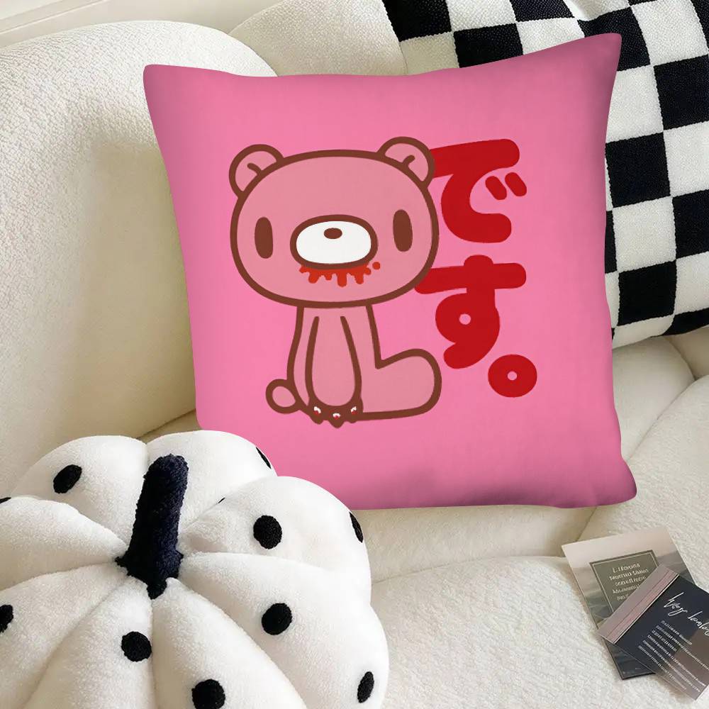 Cartoon Gloomy Bear Pillow Case Fashion Square Pillowcase Bedroom Sofa Room Ins Decoration Leisure