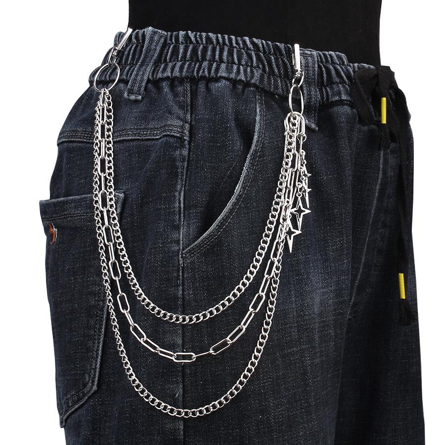 Trendy Unisex Punk Hip-Hop Jeans Waist Chain - Versatile Metal Pants Accessory