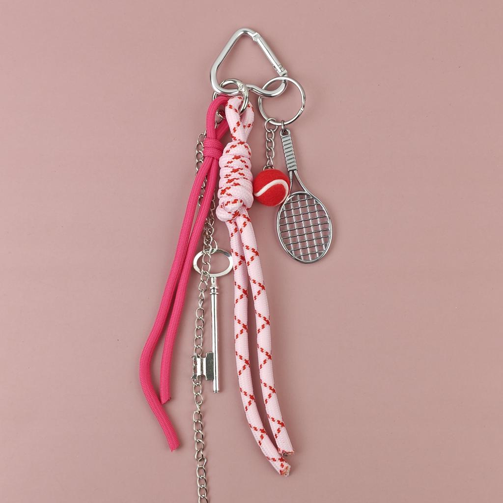 Fashionable Tennis Pendant Of Bag Charms Keychains Y2k Contrast Color Rope Lovers Accessories Birthday Gift Wholesale