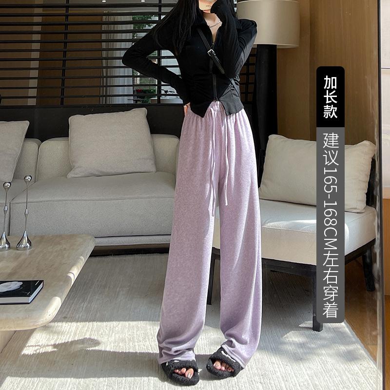 

Брюки палаццо женские брюки весна женские новые свободные и ленивые повседневные брюки драпированные прямые брюки в пол XL