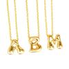 Charming Chubby Brass Polished 26-Letter Silver Pendant Necklace for Women