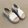 Fashion Temperament Thick-soled Open-toed Casual Sandals Women's 2025 New Outer Wear Summer Retro Versatile Height-increasing Roman Shoes
