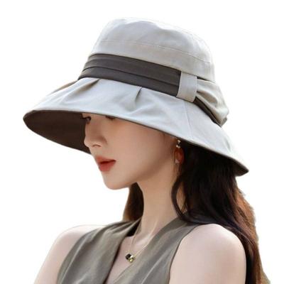 Thin Style Ladies Sun Hat Solid Color Basin Cap Outdoor Dome Fisherman Hat  Camping Trip