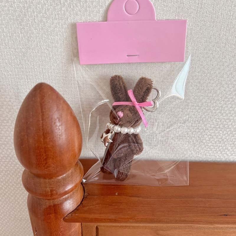 Cartoon Rabbit Keychain Cute Bear Doll Pendant Keyring Delicate Bowknot Ornament Backpack Decoration for Bag Purse Key