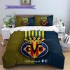 Villarreal CF Pattern Bedding Home Decoration Birthday Gift (1 * duvet cover + 2 * pillowcase, without core)