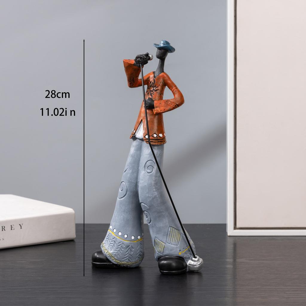 1 resin band statue, creative instrument model sculpture, Nordic style home decoration for living room, porch, and study