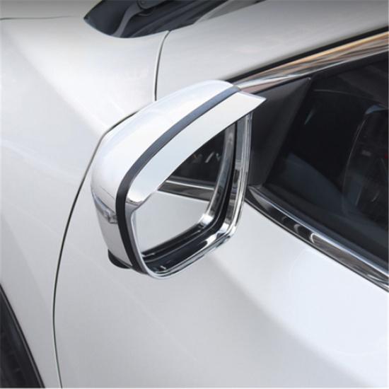 Chrome 2PCS Rearview Mirror Rain Eyebrow Cover Trim For Nissan Qashqai 2023 2024