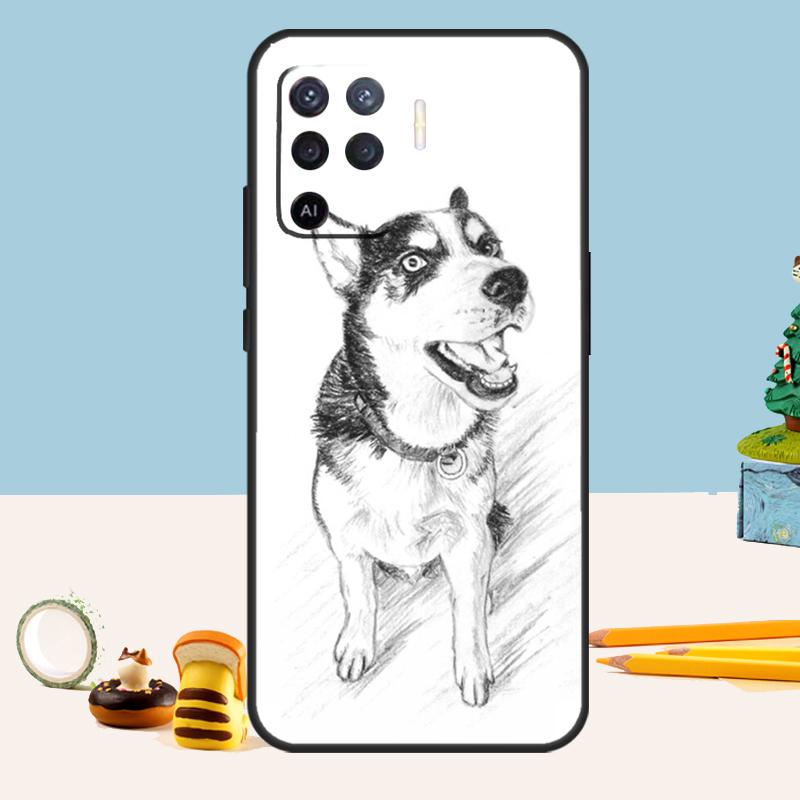 Animal Dog Husky Case For Oppo A98 A78 A58 A18 A38 A74 A94 A54 A15 A17 A57 A6 A5 Pro A16 A76 A96 A40 A60 A80