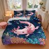 Underwater Axolotl Adventure Print 3Pcs Bedding Setduvet Cover With 2 Bedropillowcase Home Birthday Gift