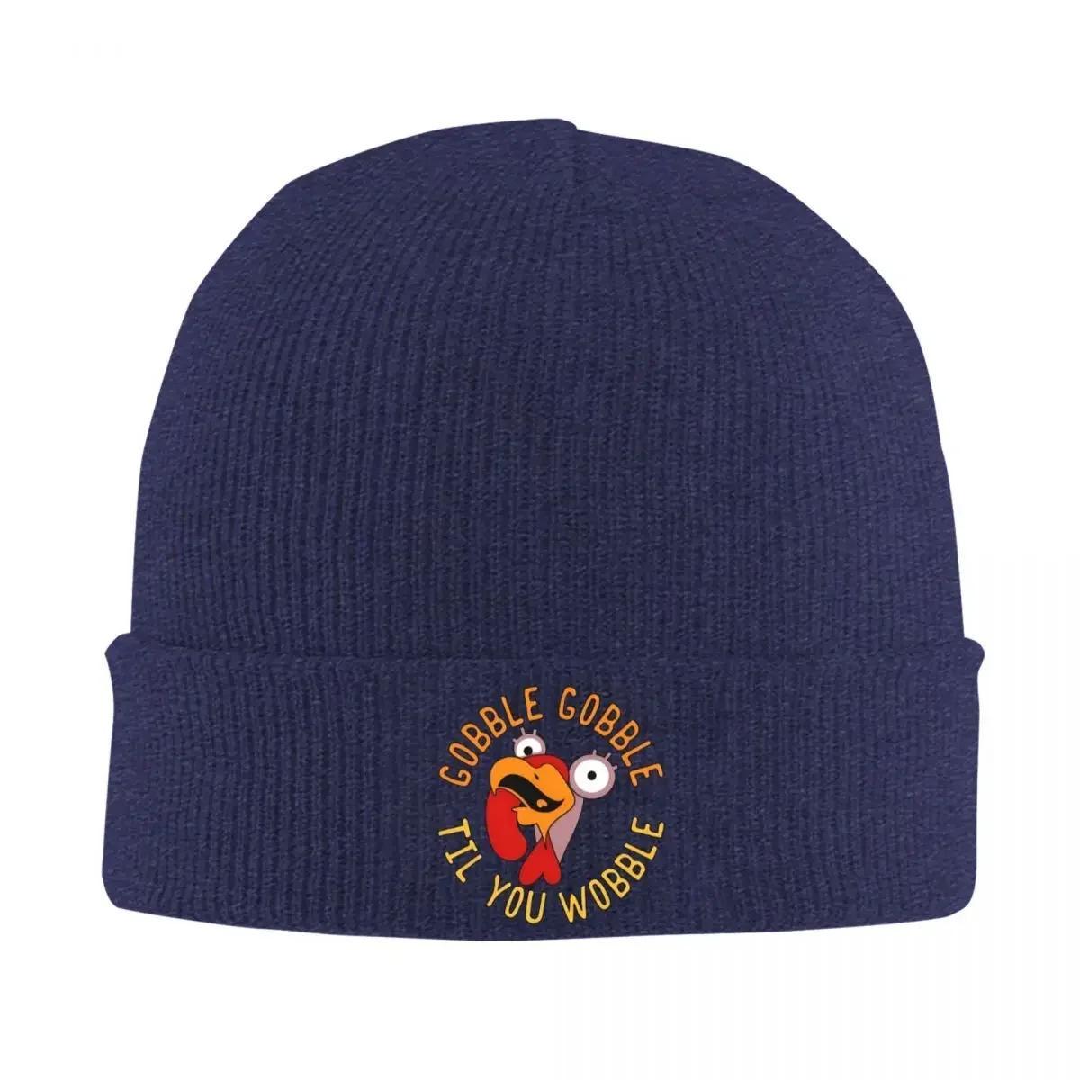 Gobble til You Wobble Thanksgiving Beanie Hats Vintage Caps Adult Sport Knit Hat Winter Graphic Warm Soft Beanie Hat