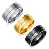 Men's Double Groove Tire Ring - Unisex Vacuum Electroplating, Non-Fade Fashion Jewelry