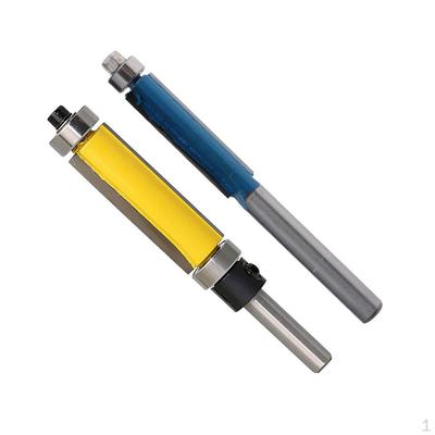 2 Pieces Flush Extra Bearing Router Bit Woodwork Tool, 1/4, 6mm Shank