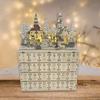 Lighted Wood Advent Calendar with 24 Drawer Countdown to Christmas Decoration Handmade Desktop Ornament Accessories
