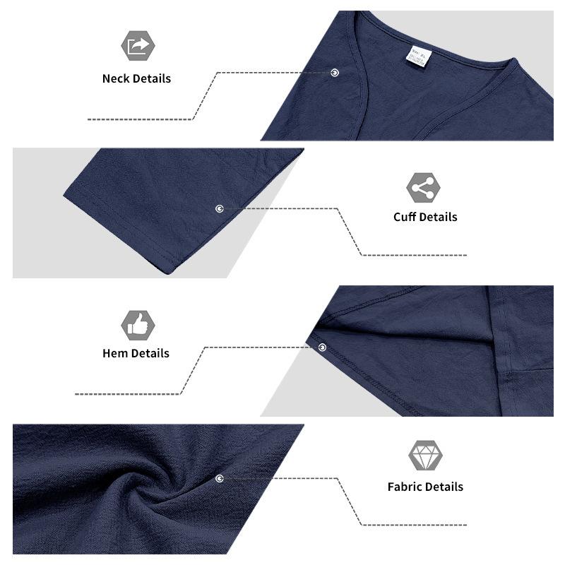 Men S Loose Breathable Linen Casual Long Sleeve T Shirt Plus Size Autumn