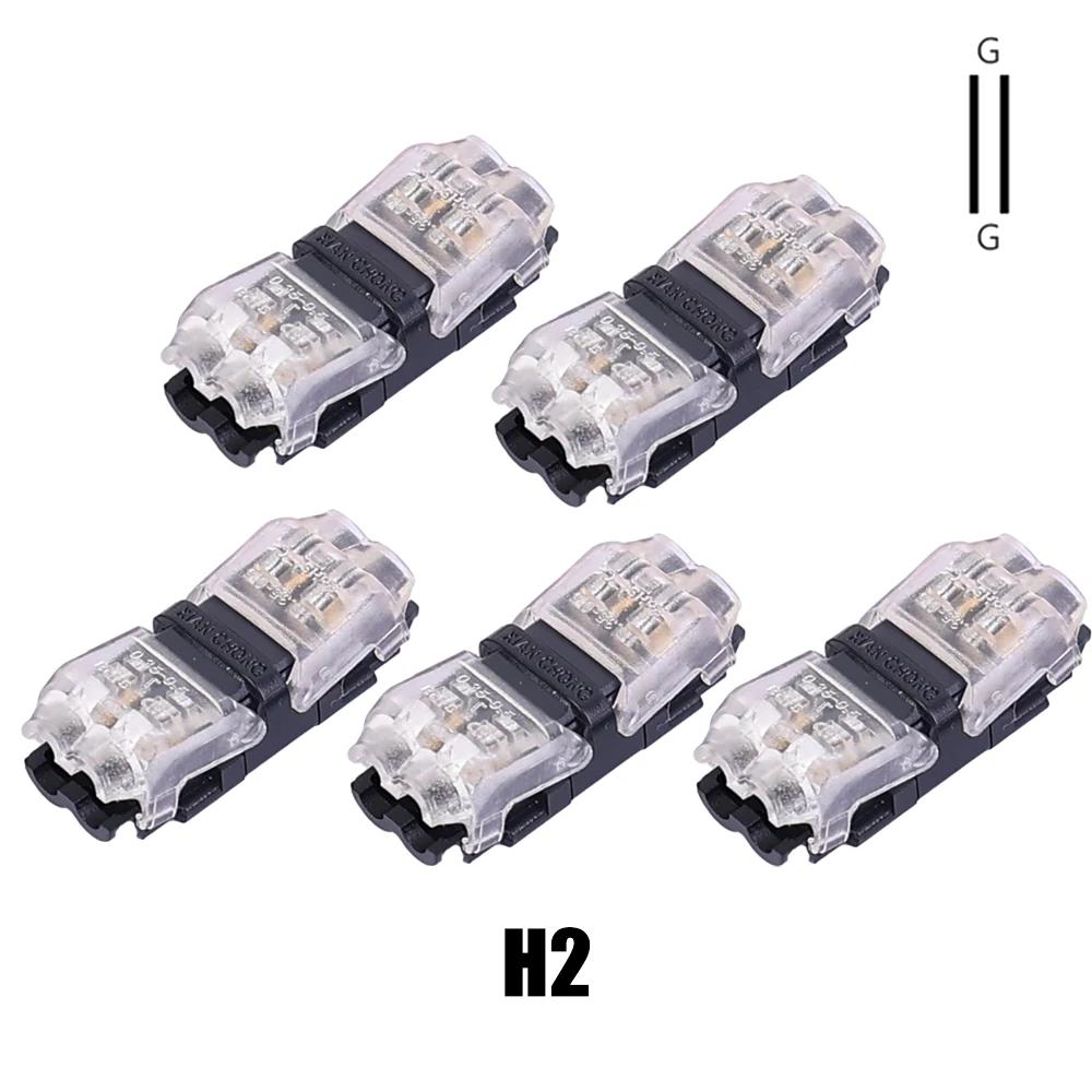2 In 1 Wire Connector Quick Connect Disconnect Connectors Auto Terminals for Car Wires 8-22AWG LED Transparent Car Connector