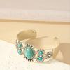 Bracelet Bohème Style Turquoise Imitation Incrusté Manchette Ouverte Vintage Turquoise Cadeau