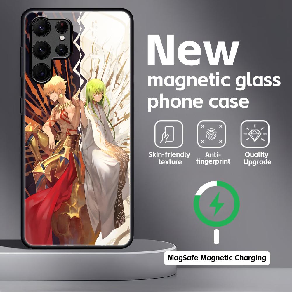 Fate strange Fake Phone Case For Samsung S25 S24 S23 S22 S21 S20 Plus Ultra Note20 Glass Magnetic Case