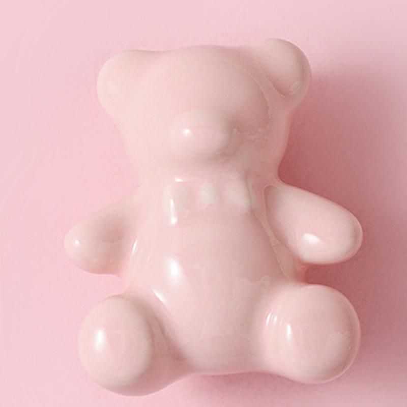 1pc Cute Teddy Bear Handle Cartoon Wardrobe Door Cupboard Furniture Drawer Cartoon Single Hole Handle for Children's Room
