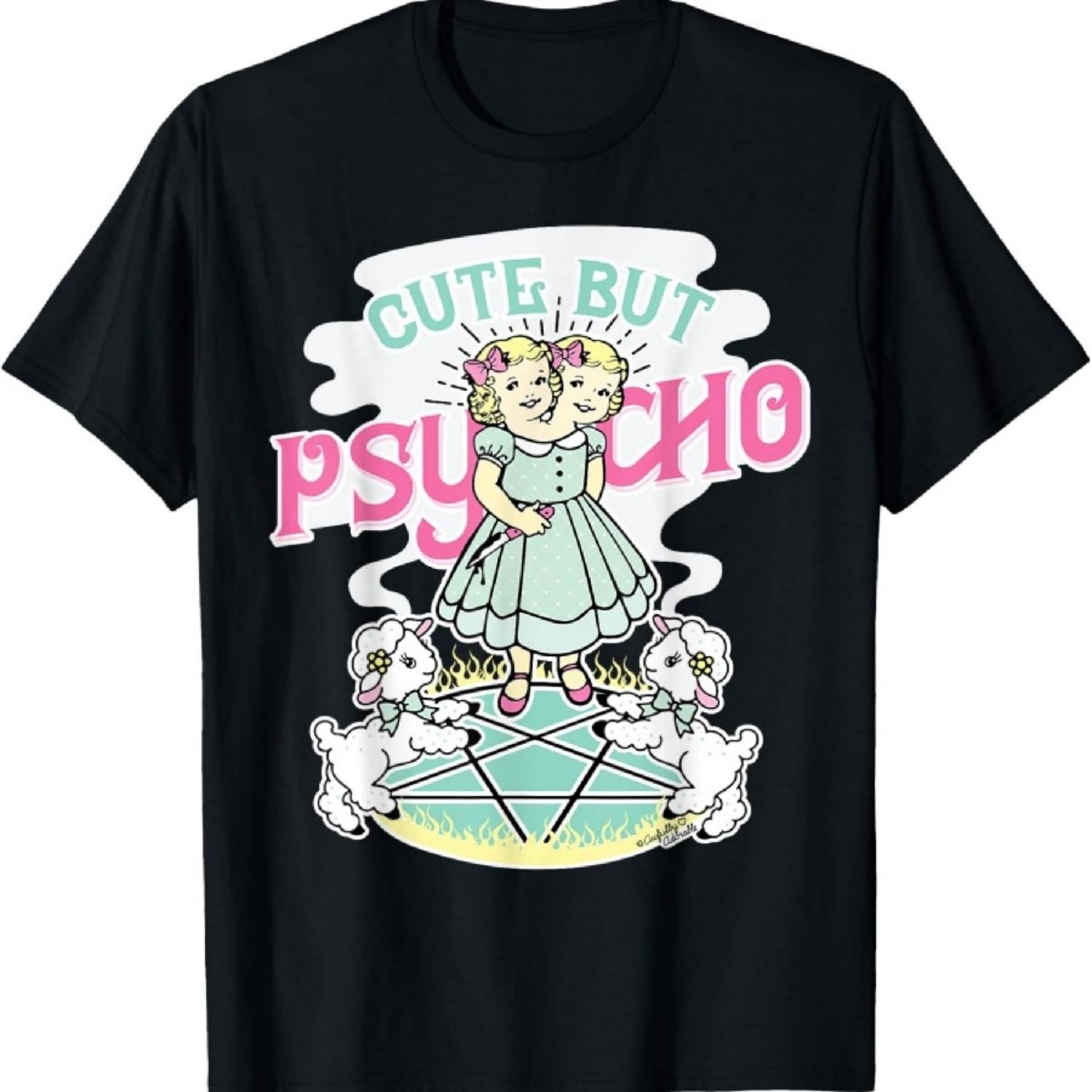 

Cute But Psycho T shirt Pastel Goth Two Headed Girl Satanic T-Shirt XXXXXL чорний