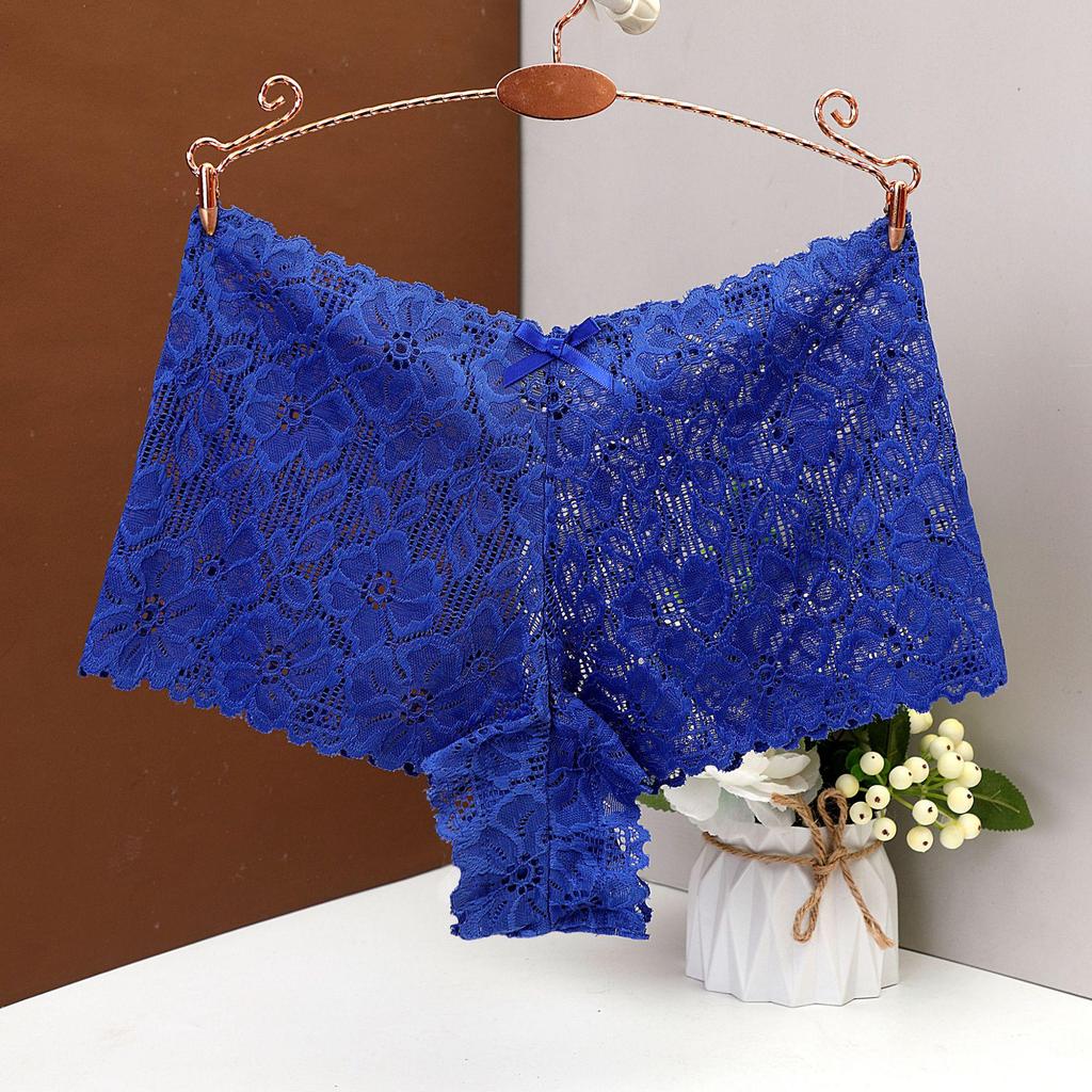 Damskie koronkowe majtki żakardowe z ażurowym wzorem - Seksowna bielizna zapobiegająca ekspozycji 6838