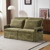 Sleep Sofa with Cushions and USB, 3-in-1 Sofa&Couch with 5-Stage Adjustable Backrest, Foldable Sofa Bed with Storage, Chenille, Green